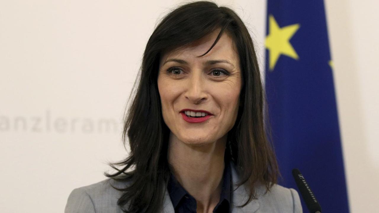 Die EU-Digitalkommissarin Mariya Gabriel während einer Rede in Wien