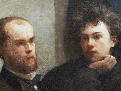 Die Schriftsteller Paul Verlaine (links) und Arthur Rimbaud (rechts) auf einem Gemälde von Henri Fantin-Latour .