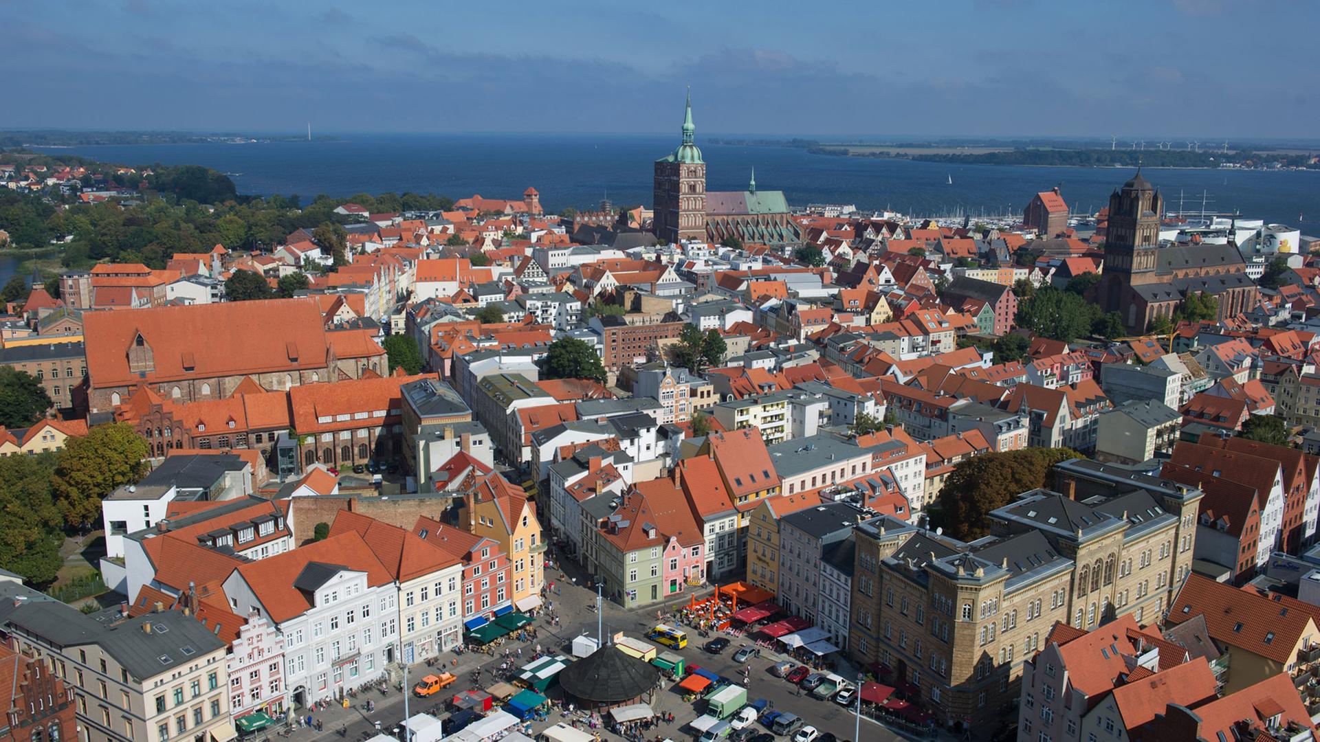 Blick auf die Altstadt von Stralsund