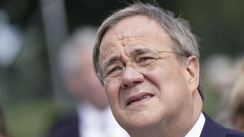 Aktuell, 20.08.2021, Oberhausen; Armin Laschet der CDU Vorsitzende und NRW Ministerpraesident im Portrait bei der Einweihung des Pumpwerk der Emschergenossenschaft