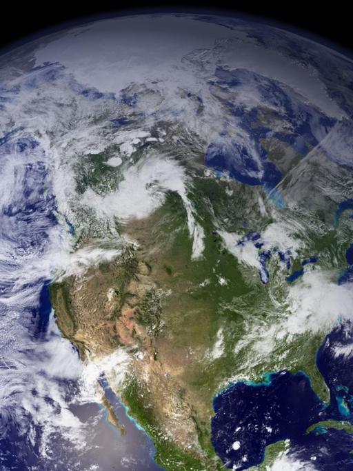 Eine Nasa-Aufnahme zeigt die westliche Hemisphäre der Erdkugel