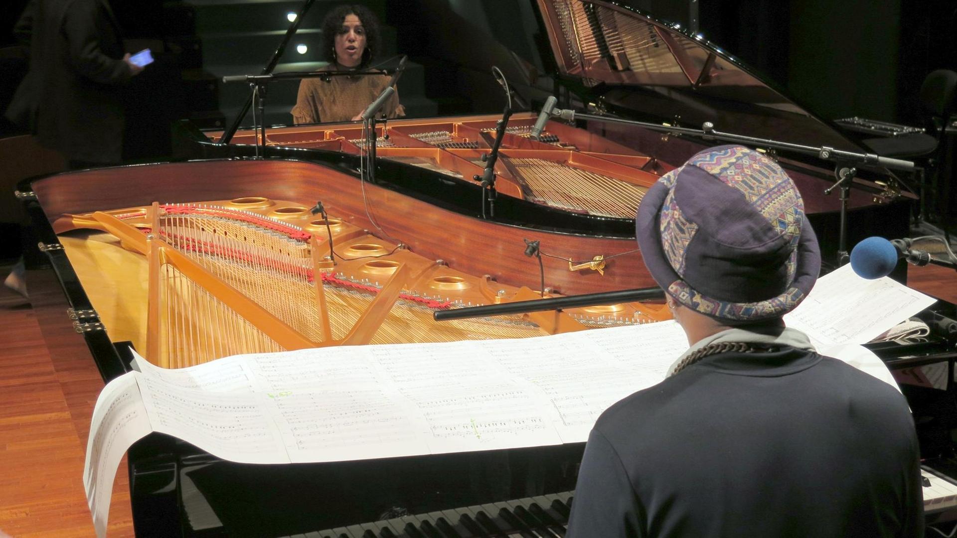 Marialy Pacheco & Omar Sosa bei der Probe im Beethoven-Haus Kammermusiksaal