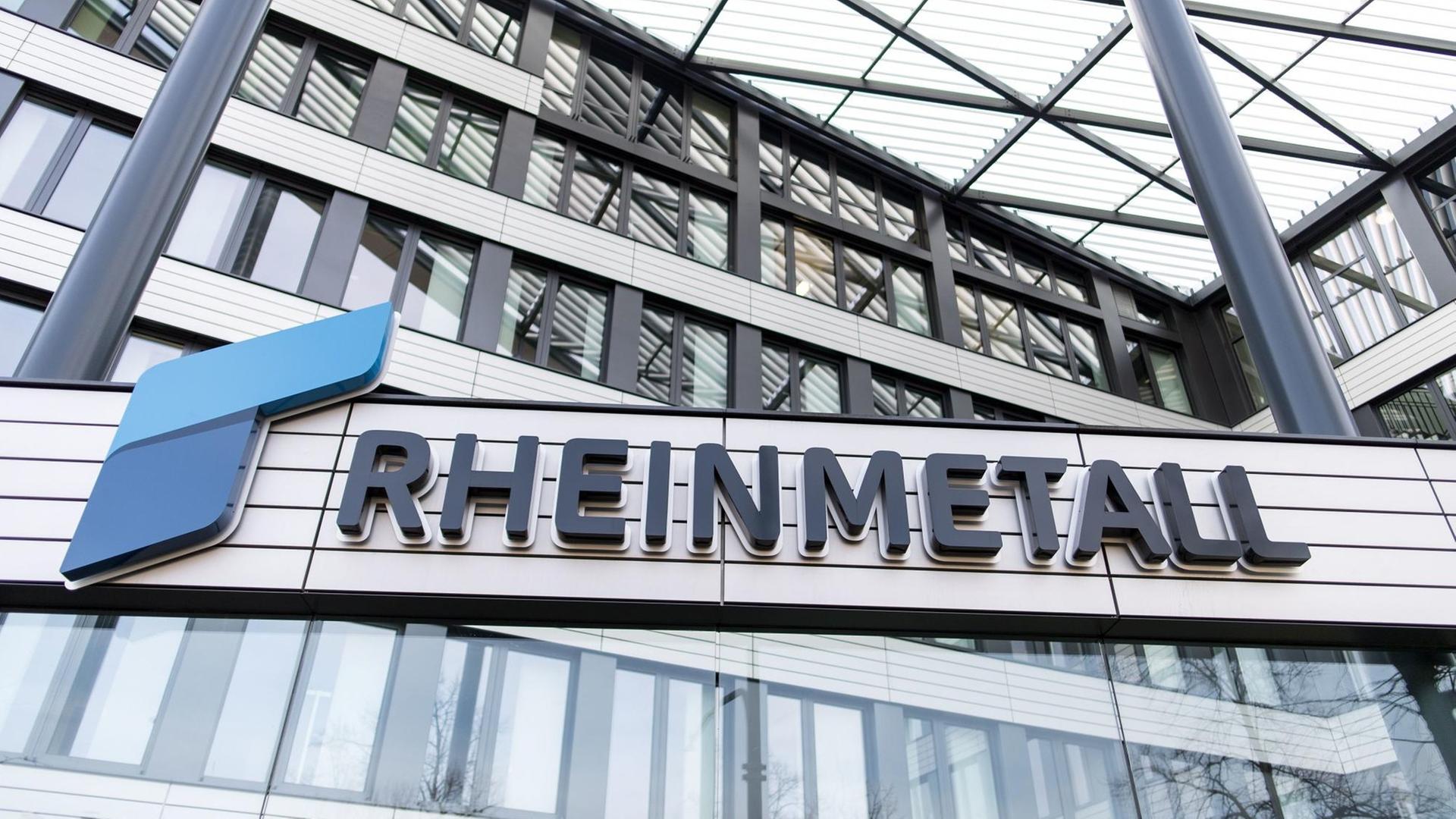 Schild von Rheinmetall in Düsseldorf