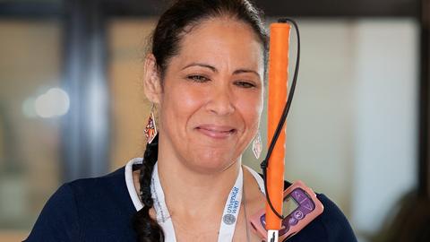 Wanda Diaz Merced auf der Generalversammlung der IAU 2018 in Wien (IAU)