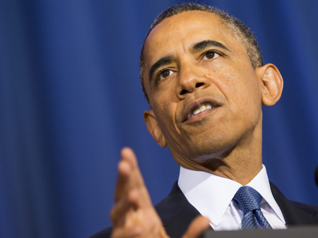 Obama während seiner Rede vor der National Defense University in Washington