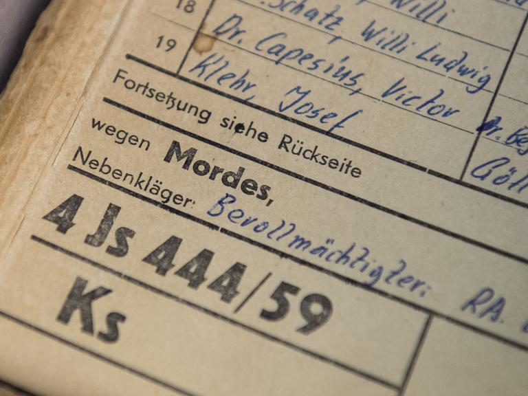 Ein Dokument des ersten Frankfurter Auschwitz-Prozesses