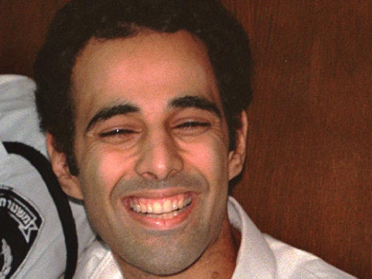Yigal Amir, verurteilter Mörder des israelischen Premierministers Izchak Rabin, am 11. September 1996 vor Gericht in Tel Aviv