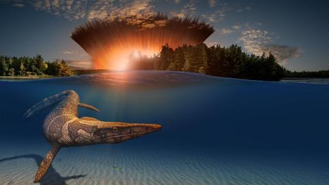 Dem Einschlag des Asteroiden wird nicht nur die Verantwortung für das Ende der Dinosaurier zugeschrieben, er formte auch den 180 Kilometer weiten Chicxulub-Krater