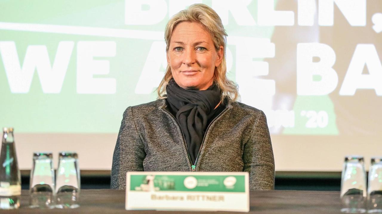 Turnierdirektorin Barbara Rittner Anfang März 2020 während der Pressekonferenz zur Grass Court Championships Berlin 2020