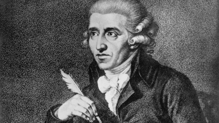 Der österreichische Komponist Joseph Haydn (1732 - 1809) in einer zeitgenössischen Darstellung