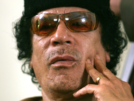 Libyens Staatschef Muammar al-Gaddafi bei einem Treffen in Sabha, Libyen, im Jahr 2007.