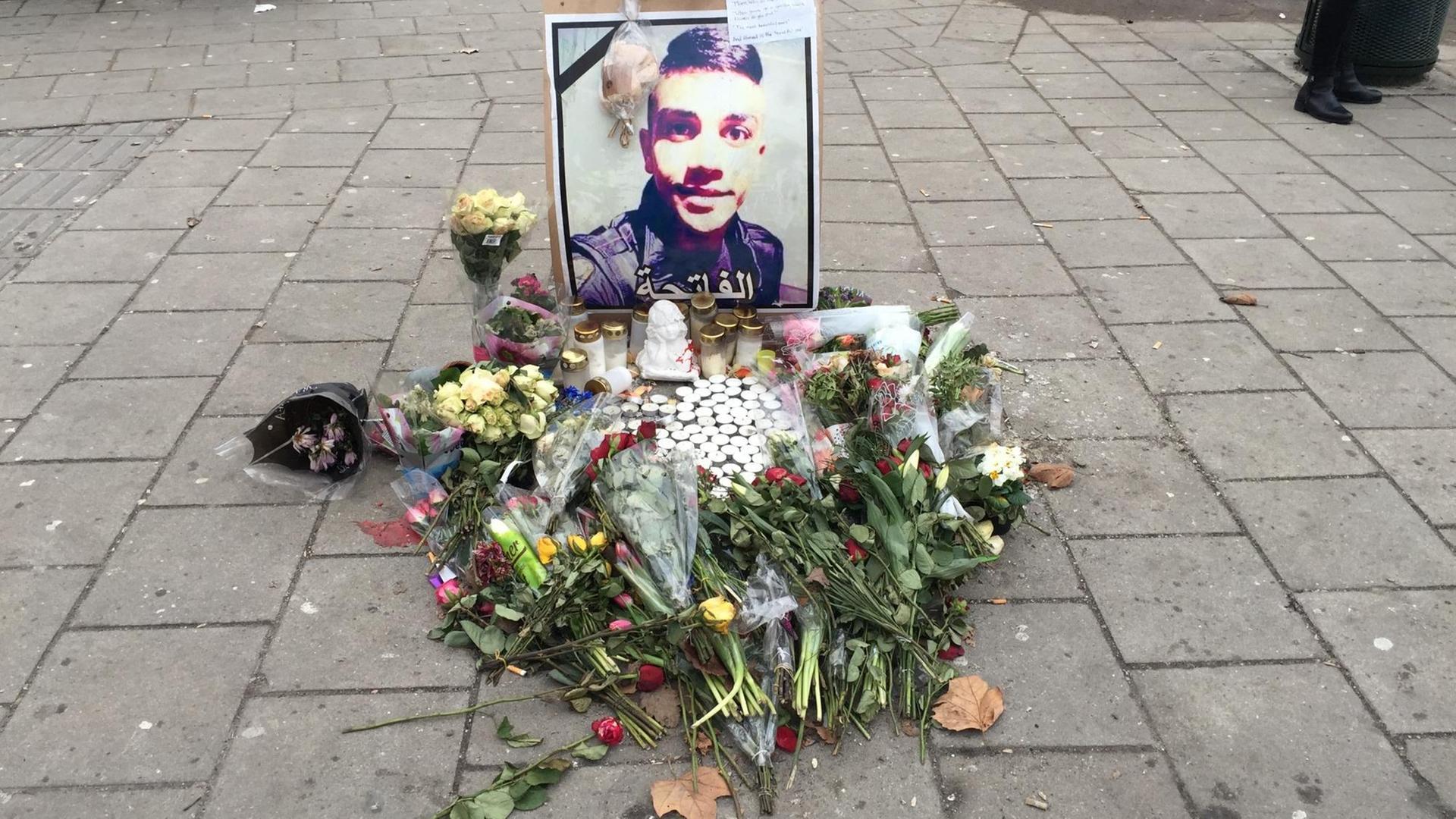 Malmö, Schweden, Gedenken für Mordopfer Ahmed.