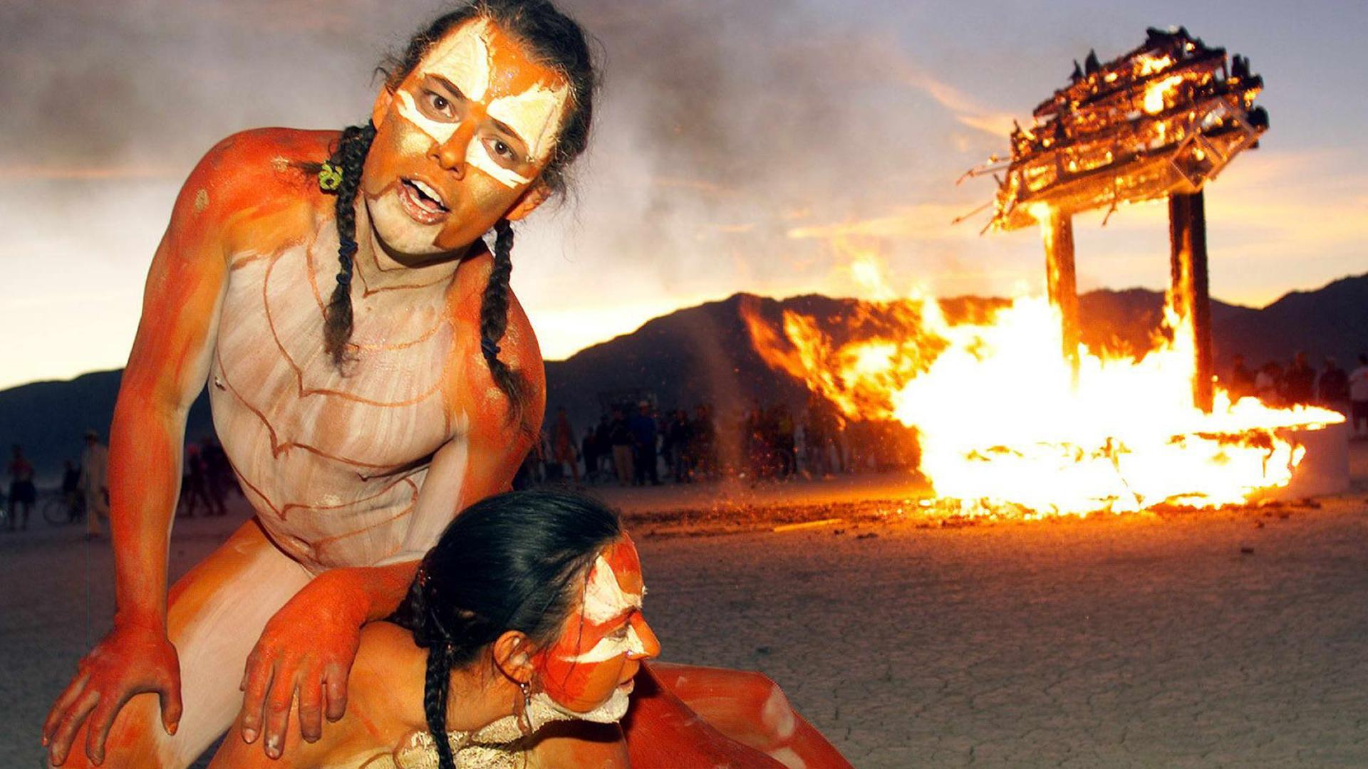 Das Festival "Burning Man" in Nevada am 04. September 1999.