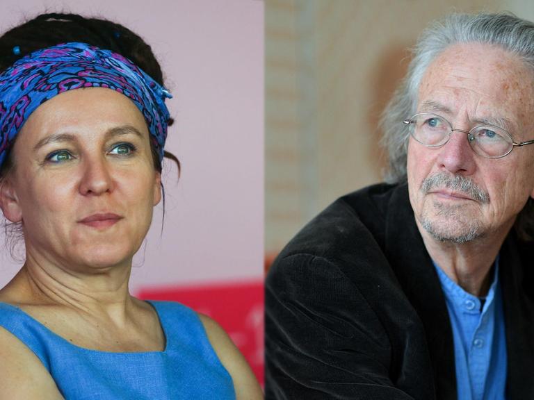 Montage: Porträts von Olga Tokarczuk und Peter Handk