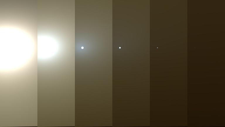 Der globale Staubsturm auf dem Mars hat die Atmosphäre über dem Marsrover Curiosity stark eingetrübt, so dass schließlich selbst das Sonnenlicht kaum noch bis zum Boden vordringen konnte