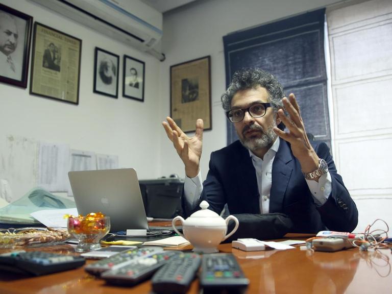 Saad Mohseni, Chef der Moby Group, dem größten privaten Medien- und Nachrichtenunternehmen in Afghanistan, während eines Interviews im Jahr 2016.