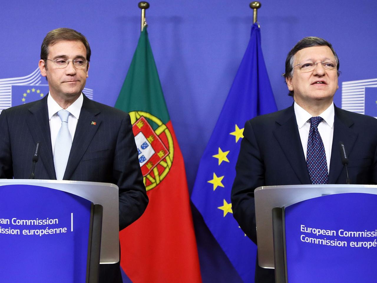 Portugals Regierungschef Coelho und Kommissionspräsident Barroso.