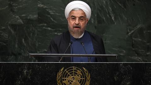Irans Präsident Hassan Rohani spricht zur UNO-Vollversammlung.