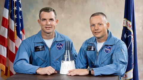 Von Gemini zu Apollo: David Scott (links) und Neil Armstrong (rechts)