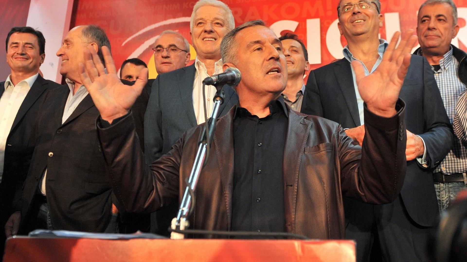 Mentenegros Regierungschef Milo Djukanovic nach den Parlamentswahlen am 17. oktober 2016.