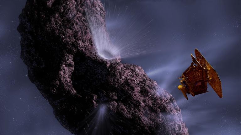 Deep Impact in der Nähe des Kometen Tempel 1 (Animation)