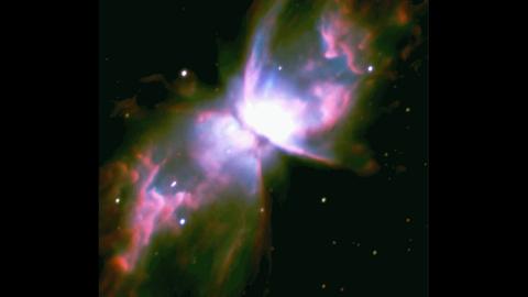 Foto von NGC 6302 ("Käfernebel") im Sternbild Skorpion, das in der ersten Beobachtungsnacht mit dem Very Large Telescope entstand (ESO)