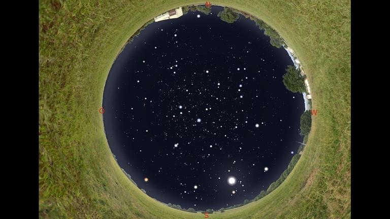 Der Anblick des Himmels am 25.06.2018 gegen Mitternacht als Screenshot des Freeware-Programms Stellarium
