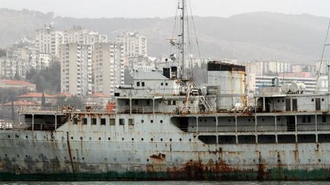 Das Staatsyacht 'Galeb' des ehemaligen Regierungschef Jugoslawiens Tito im Hafen von Rijeka, Kroatien.