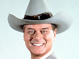 Larry Hagman in der Rolle des J.R. Ewing in der Fernsehserie "Dallas"
