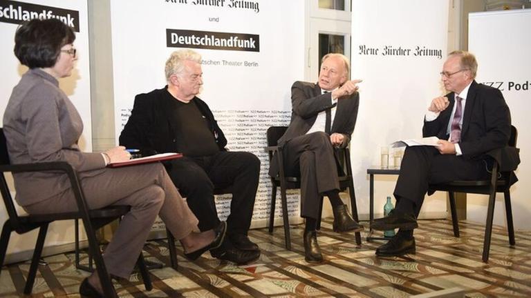 Birgit Wentzien, Prof. Hans Ulrich Gumbrecht, Jürgen Trittin und Eric Gujer (v.l.)