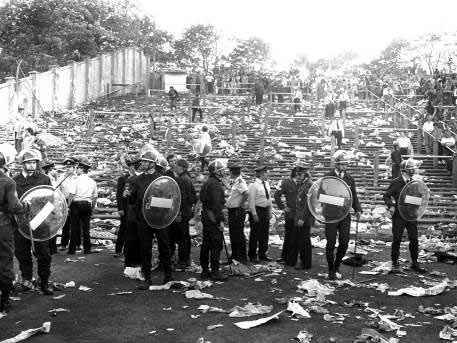 Nach der Katastrophe im Heysel Stadion in Brüssel