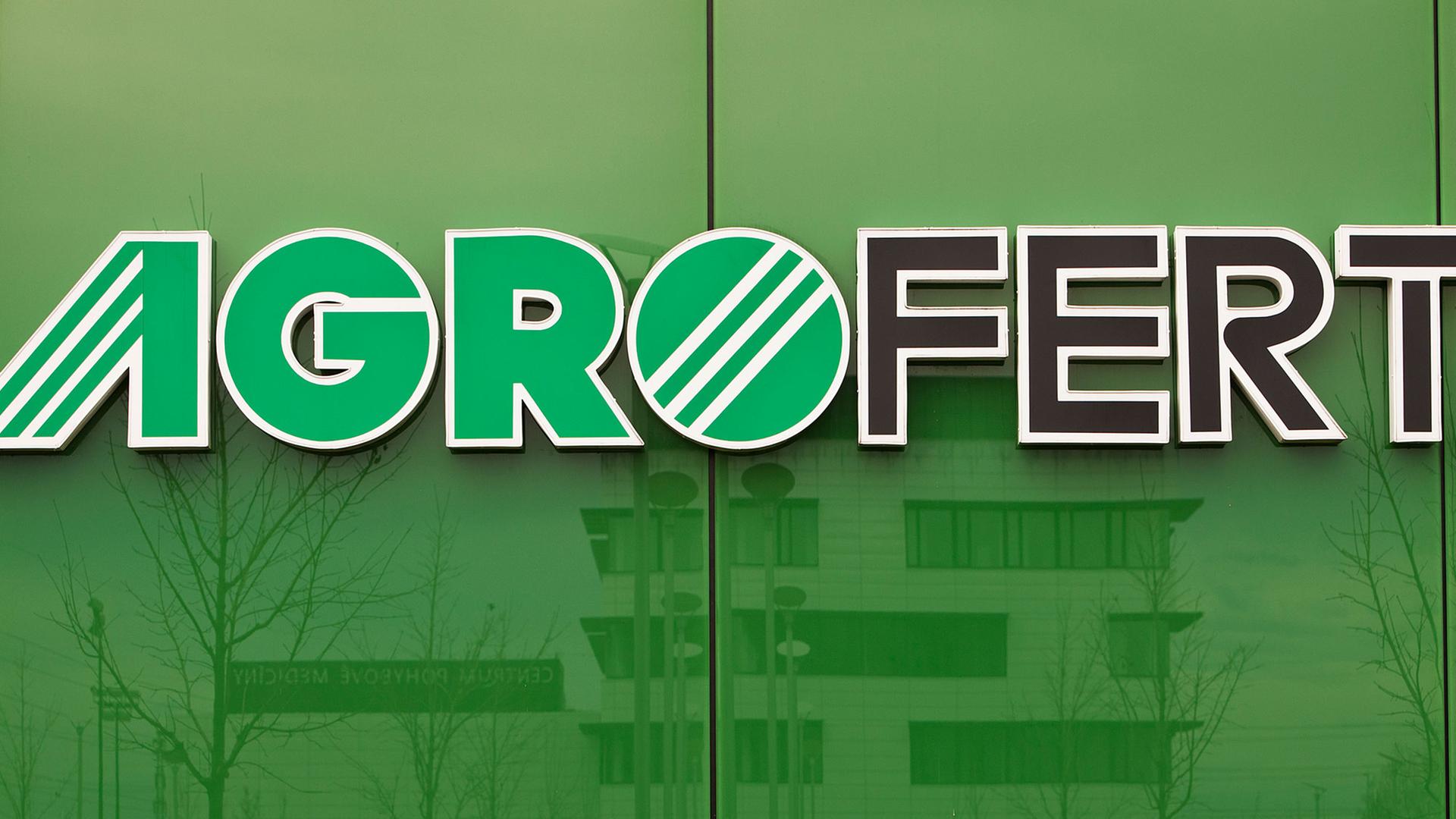 Das Logo des Konzerns Agrefort vom tschechischen Finanzminister Andrej Babis. Das Logo des Konzerns Agrefort vom tschechischen Finanzminister Andrej Babis.
