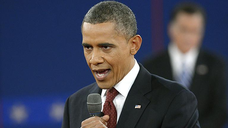 Er kann also doch debattieren: US-Präsident Barack Obama bei seinem zweiten TV-Duell gegen Mitt Romney Er kann also doch debattieren: US-Präsident Barack Obama bei seinem zweiten TV-Duell gegen Mitt Romney