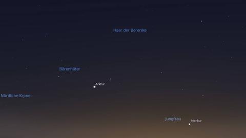 Merkur nach 6 Uhr früh am morgendlichen Osthimmel