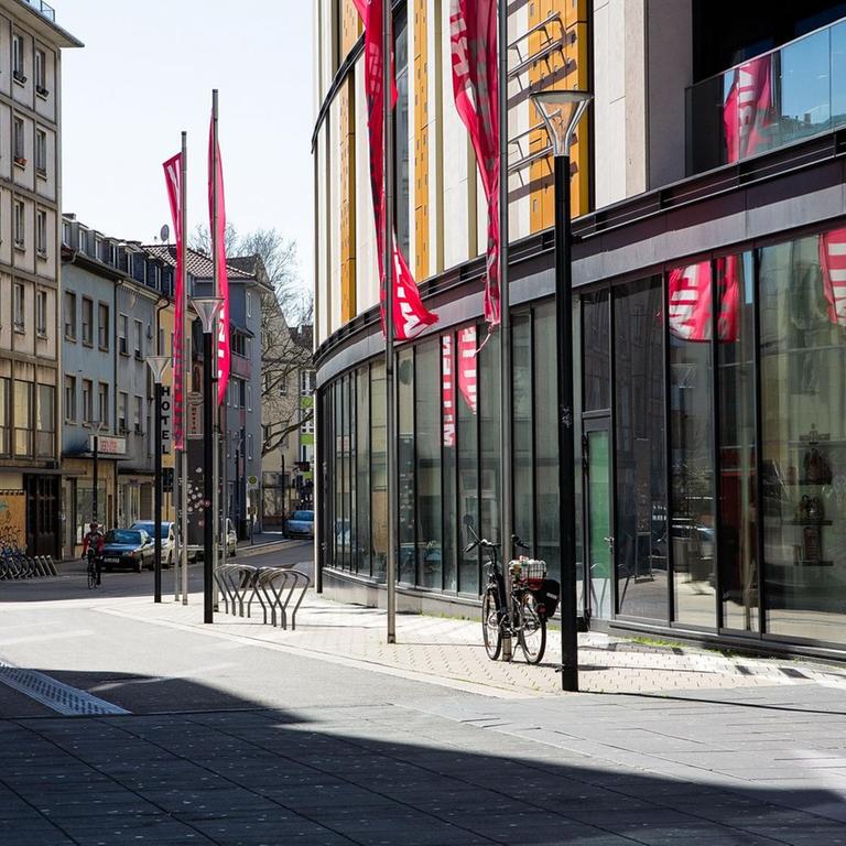 Leere Einkaufsstraßen in Kaiserslautern, verwaiste Innenstadt