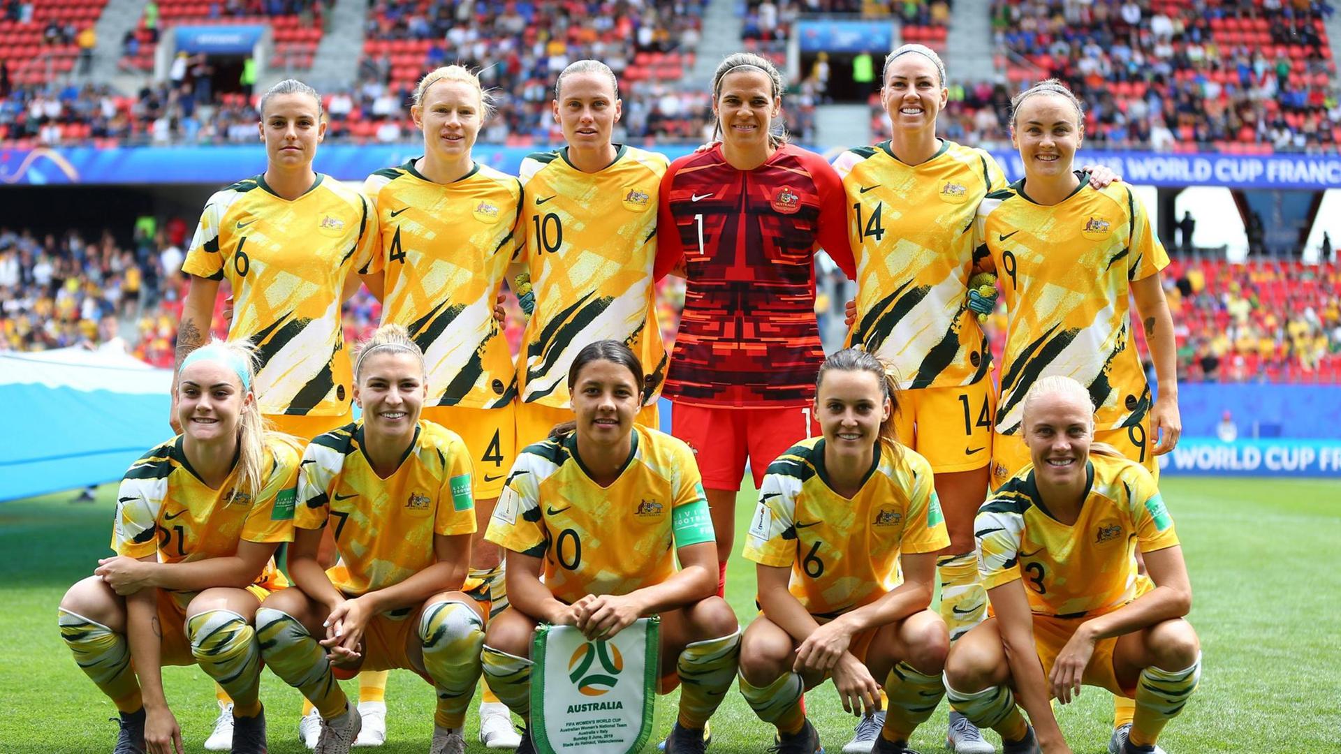 Spielerinnen des australischen Teams bei der WM der Frauen 2019 in Valenciennes