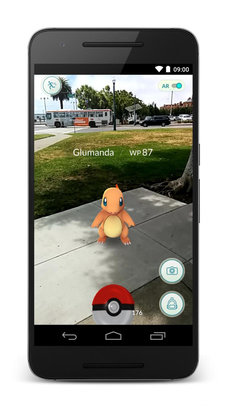Das Spiel "Pokémon Go" auf einem Smartphone.