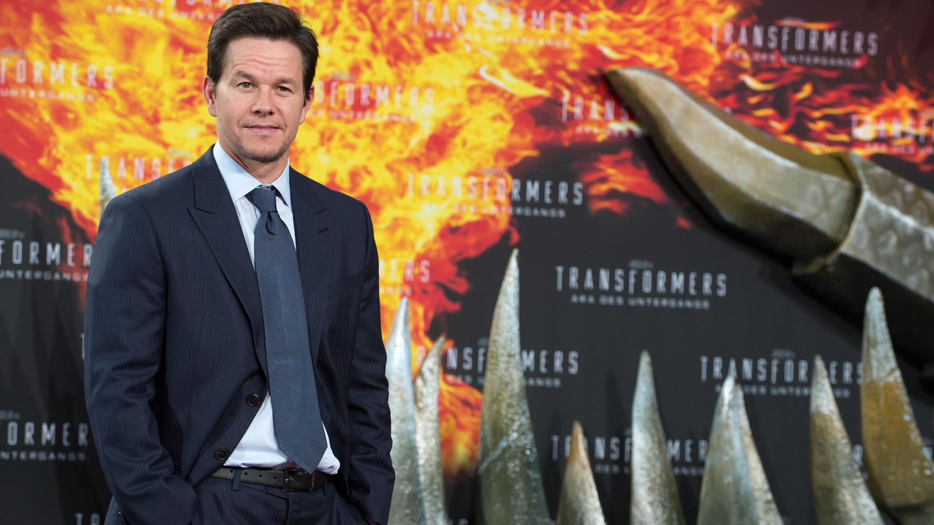 Schauspieler Mark Wahlberg in Berlin bei der Europapremiere von "Transformers: Ära des Untergangs"