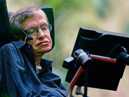 Der Physiker Stephen Hawking kann sich nur mit Hilfe eines Sprachcomputers verständigen.