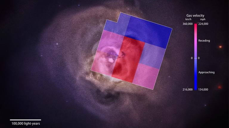 Der Perseus-Galaxienhaufen im Röntgenlicht (Chandra), mit den Beobachtungsfeldern Hitomis
