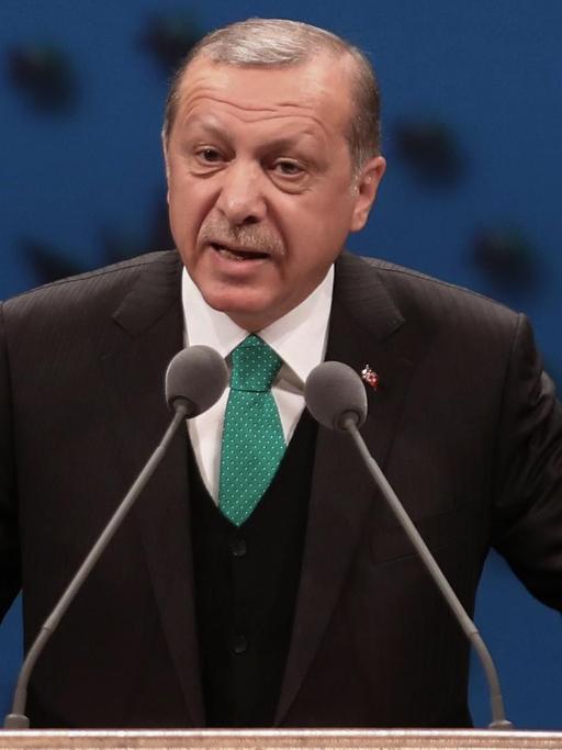 Der türkische Präsident Recep Tayyip Erdogan spricht in Ankara.