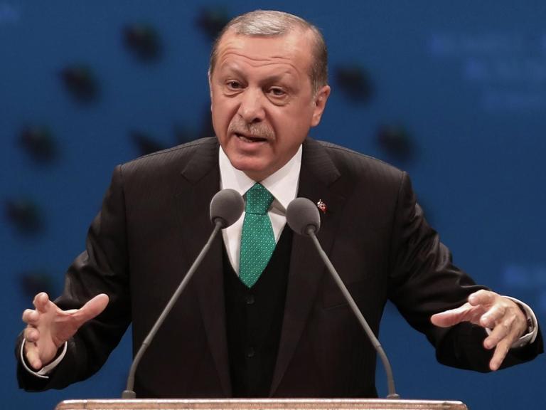 Der türkische Präsident Recep Tayyip Erdogan spricht in Ankara.