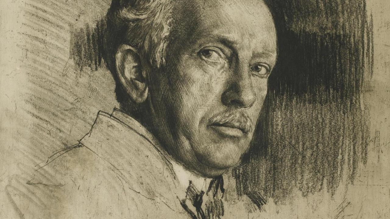 Porträt des Komponisten Richard Strauss (1864-1949) von Max Liebermann, ca. 1914. 