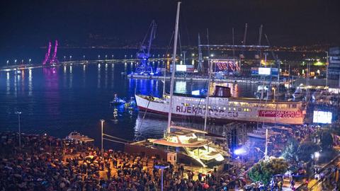 Rijka: Eröffnungsfeier der Europäischen Kulturhauptstadt 2020 am Hafen der Küstenstadt in Kroatien, 1. Februar 2020.