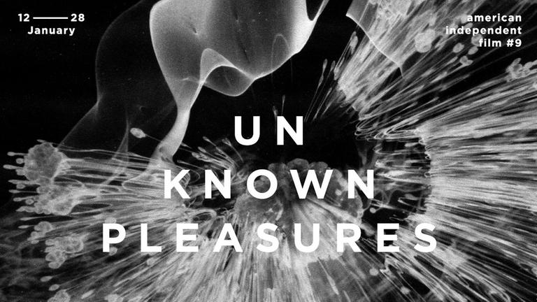 Plakatmotiv des Berliner Filmfestivals "Unknown Pleasures – The American Independent Film Festival", dessen 9. Ausgabe in Berlin vom 12. - 28.1.2018 stattfindet.