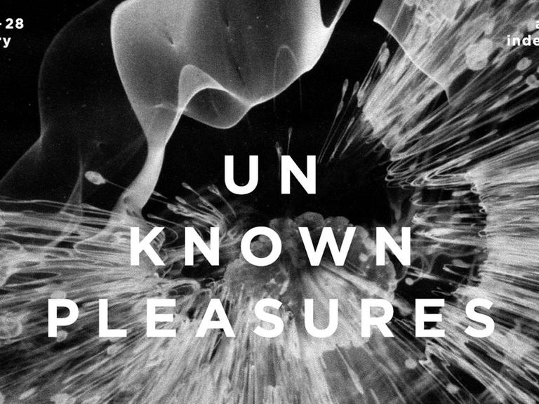 Plakatmotiv des Berliner Filmfestivals "Unknown Pleasures – The American Independent Film Festival", dessen 9. Ausgabe in Berlin vom 12. - 28.1.2018 stattfindet.