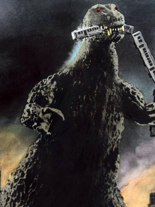 Godzilla in Aktion, Szene aus dem Film von Inoshiro Honda
