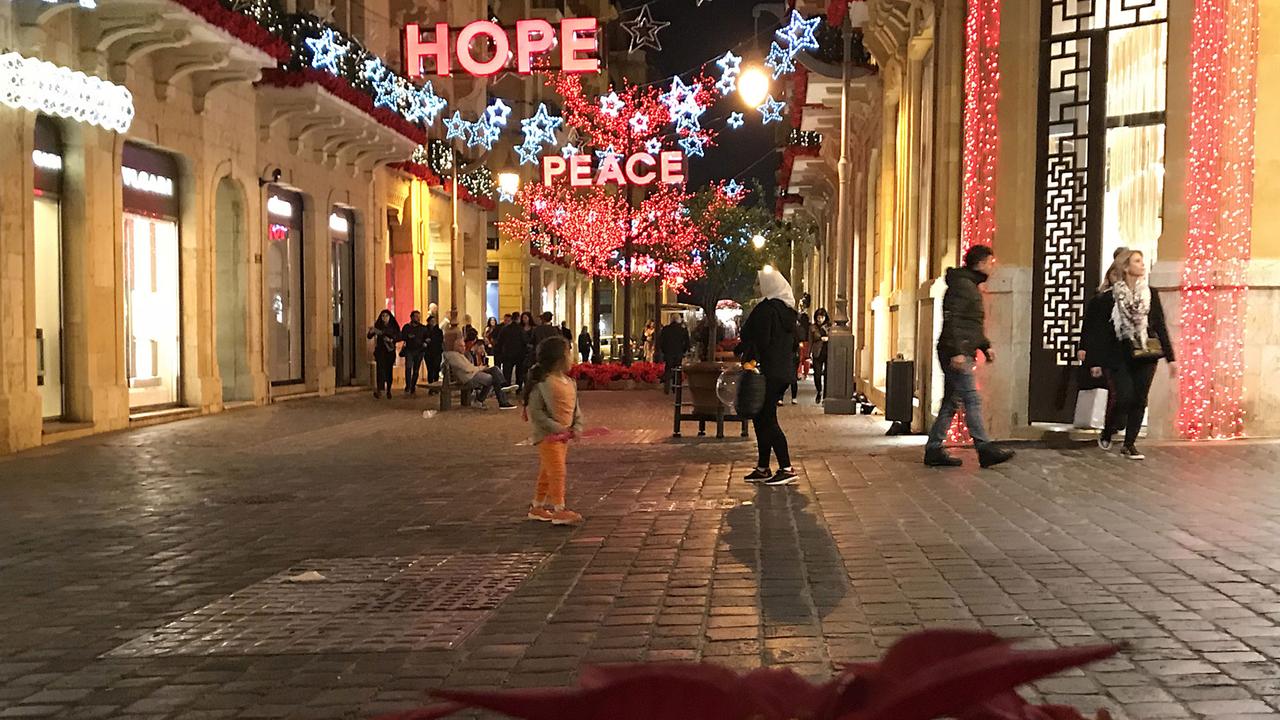Jahreswechsel im Libanon: Geschmückte Straßen in Beirut Ende Dezember 2017