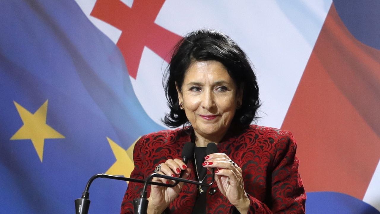 Salome Surabischwili , Wahlsiegerin der Stichwahl zum Präsidentenamt in Georgien in Tiflis.