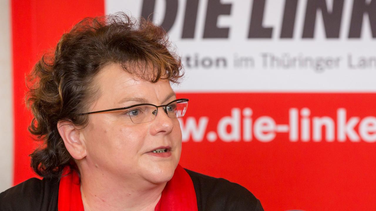 Kerstin Köditz, die Sprecherin für antifaschistische Politik in der Linken-Landtagsfraktion in Sachsen, aufgenommen 2012.